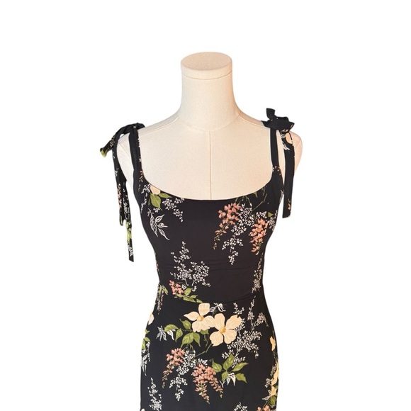 Reformation - Isabella Bessie Midi Dress Black Floral Sz 4 - Picture 5 of 10